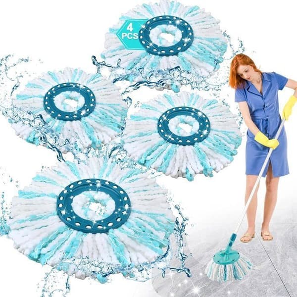 Sett med 4 erstatningshoder for Leifheit Clean Twist disc mopp refill - Erstatningshode - 2 utskiftbare