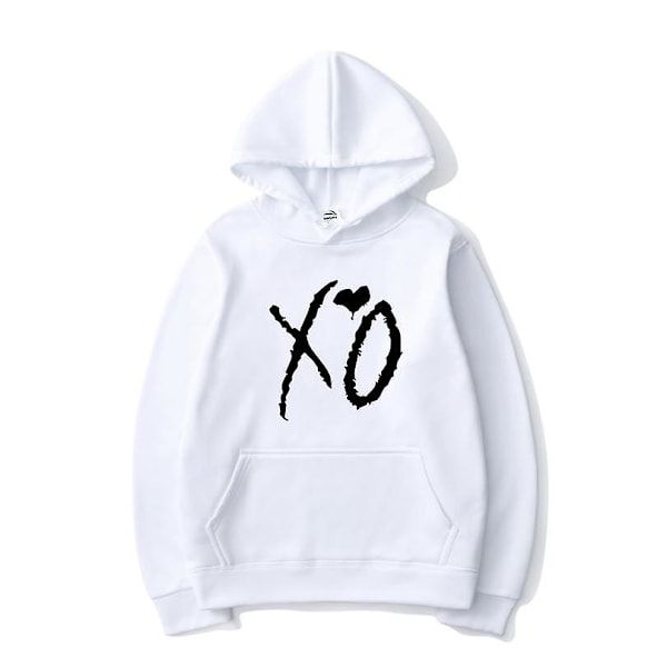 The Weeknd Tryckt Hoodie Xo Fashion Print Hoodie Män Kvinnor Harajuku Hip Hop Pullover Hoodie Toppar Vit White M