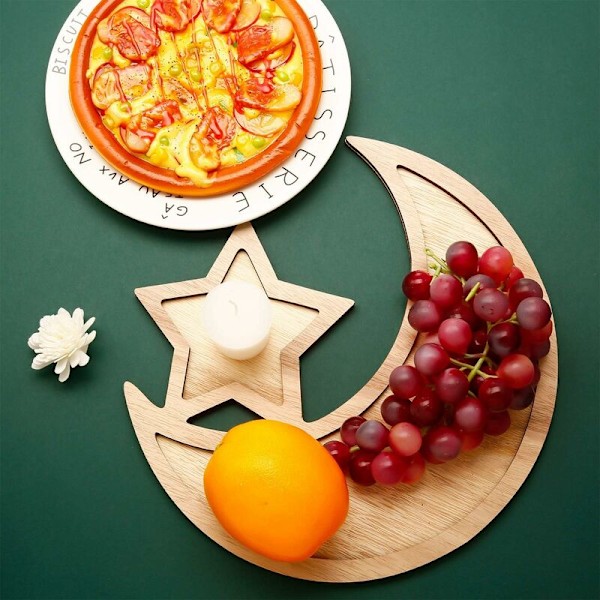2 sett Ramadan trebrett måne stjerne servise Eid Mubarak servering