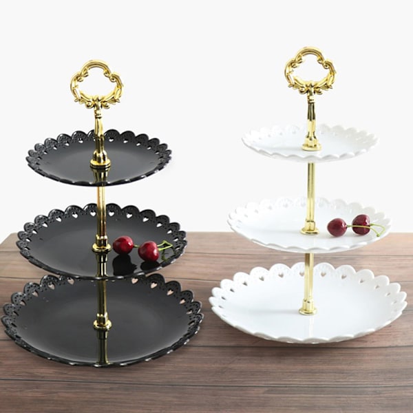 Kageopsats i flere lag til festlige lejligheder, kageholder, frugtfad, dessert White