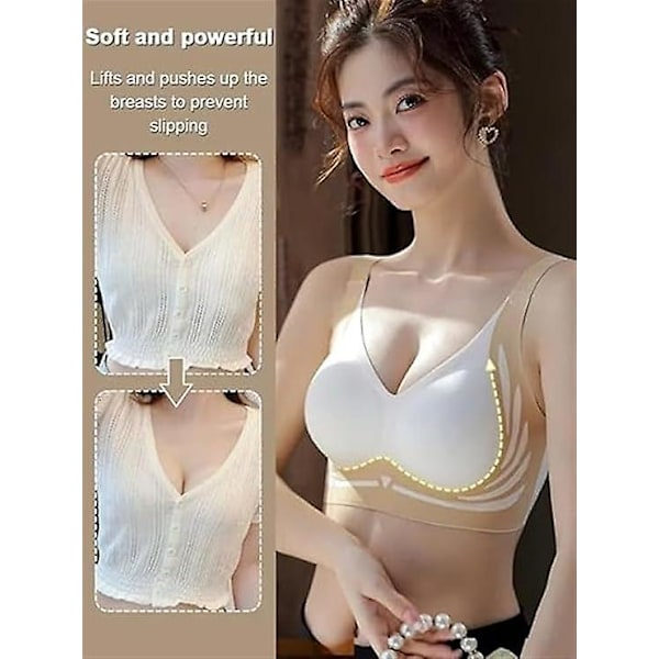 Super Gather Bra, Trådlös Push-Up BH Lyfter Anti-Sagging Trådlös Push Up BH, Lyfter BH Damunderkläder Everyday Sport BH 2pcs white green 2XL