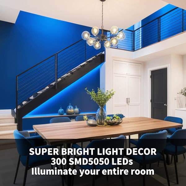 Blå LED-strip, 5m/16.4ft 12V SMD5050 300LEDs IP65 Vattentät Klippbar Flexibel LED-tejp för Kök Bar Skåp Spegel Dekoration (Ingen Strömförsörjning) Blue Waterproof