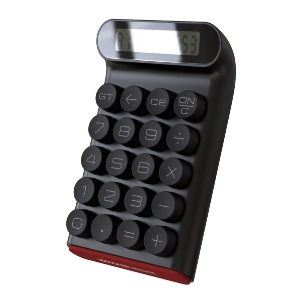 Mekanisk switch sort, bærbar til daglig og grundlæggende kontorbrug, stort 10-cifret LCD-display