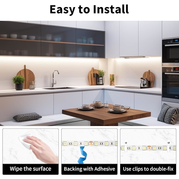 5m Lämmin Valkoinen LED-nauha, 12V SMD5050 IP65 Vedenpitävä Leikattava Joustava LED-teippi Keittiön Baarin Kaapin Peilin Koristeluun (Ei Virtalähdettä) Warm White Waterproof