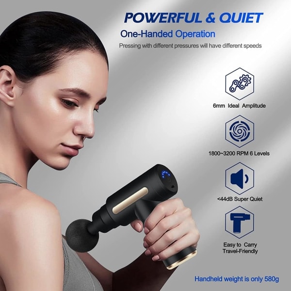 Massage Gun Mini, Muskelmassageapparat Portabel 35DB Ultra Tyst med