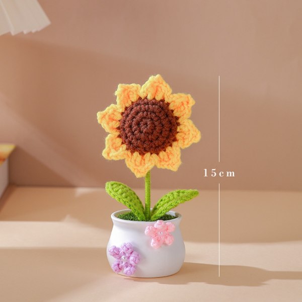 Heklet strikkede blomsterpotter Tulipanplanter i potte 3 3 3 3 3