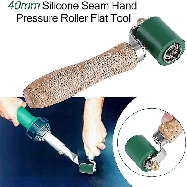 Käsipaine rullapuristin 40mm Rodillo De Costuras Käsi rulla, Silikoni Haute Sauma Käsipaine rulla Pvc Katto Hitsaus Työkalu (vihreä) A161