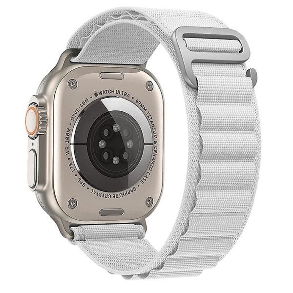 Rem för Alpine Loop Nylon Correa Iwatch Series Ultra 8 Se 7 6 3 5 Kompatibel Apple Watch rem White 38mm 40mm 41mm