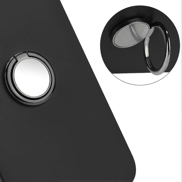 Mat cover med ring-støttefod i blød TPU til Samsung Galaxy A56 - Sort