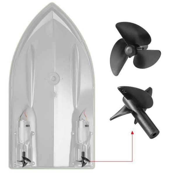 Fiskebåt Tilbehør - Erstatningspropeller, 3-blads Propell, RC Båtpropeller (1 Par Propeller)
