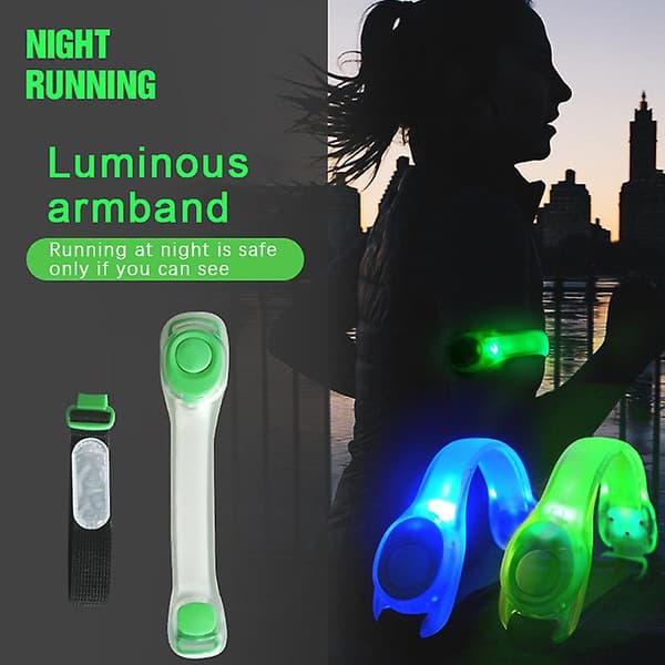 LED Lysende Armbånd Justerbart Bærbart Løpearmbånd Glød Løping Gåing White