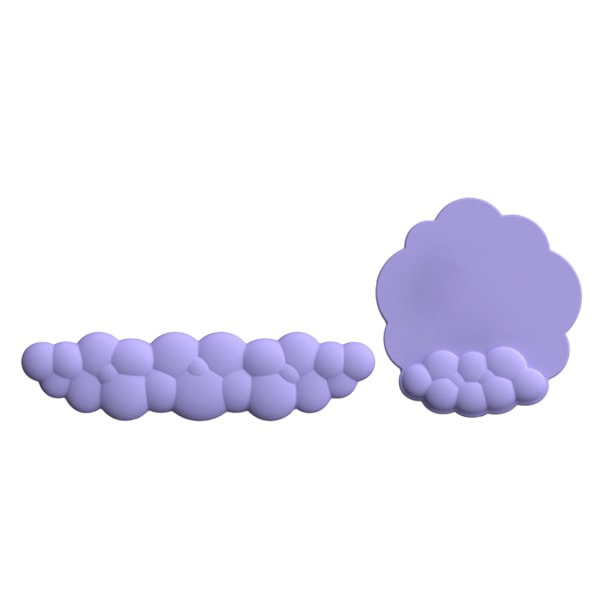 Molnformad handledsstöd och musmatta set ergonomisk smärtlindring söta skrivbordstillbehör halkfri set Purple