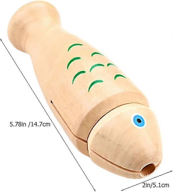 Lyömäsoitin kalanmuotoinen puinen