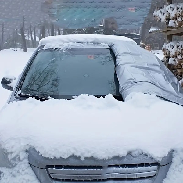 Vinterbils Snöskydd Bärbar Vikbar Vindruteöverdrag Snöskydd för att Förhindra Tung Snö på Vintern