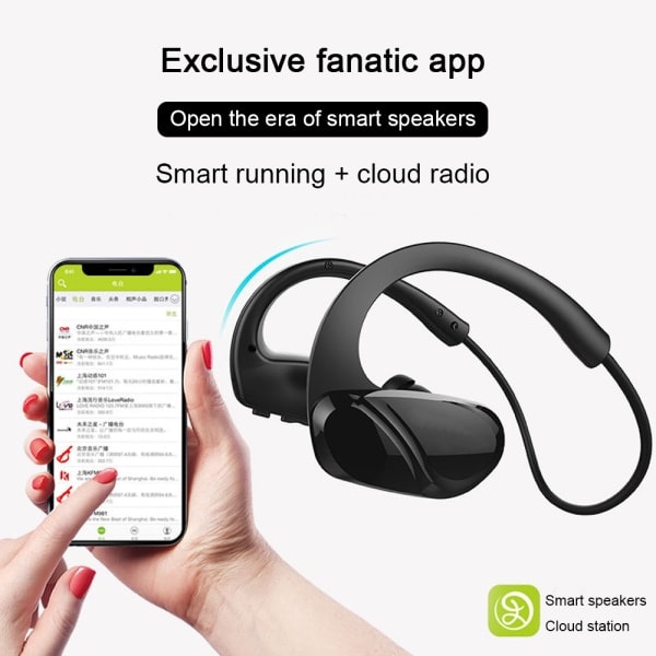 IC Bluetooth-kuulokkeet, hienkestävät Bluetooth 5.0 -urheilukuulokkeet, nappikuulokkeet mikrofonilla, yhteensopivat IOS Androidin kanssa, musta