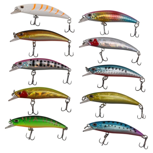 10 kpl erä viehe sisäinen väri kelluva Bass Crankbait 6cm