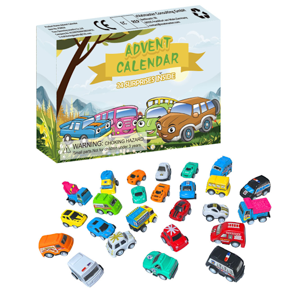 Julkalender Blind Box Barn Djurvärlden Leksak Halm Presentask Ingenjörsfordon Ingenjörsfordon Engineering vehicle child