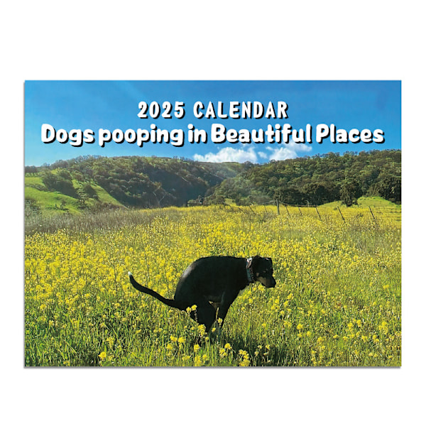 Kalender 2025 Rolig Hund Väggkalender Bajsande Hundkalender Väggkonst Skämt Humor Present Sprankskalender för Födelsedagar, Jul