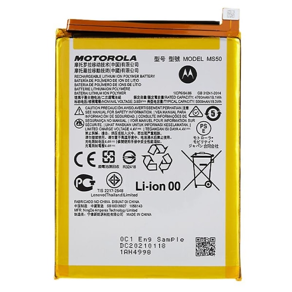 För Motorola Moto G50 5G 3.8V 4700mAh Li-ion-polymerbatterimonteringsdel (kod: MS50)