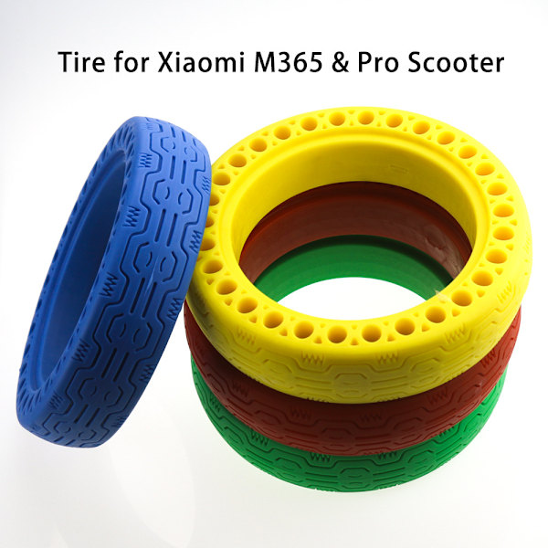 For Xiaomi elektrisk sparkesykkel farge solid dekk flerfarget honeycomb dekk hul luftløst dekk M365 eksplosjonssikkert solid dekk blå