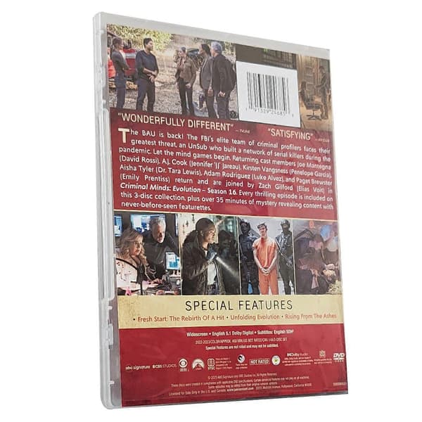 Criminal Minds: Evolution (Sæson 16) DVD - Komplet 3-disc sæt, original engelsk lyd og undertekster