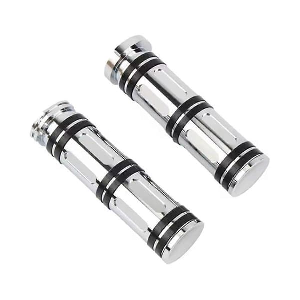 Motorcykelgrepp CNC Hand Universal Styret Silver  Black