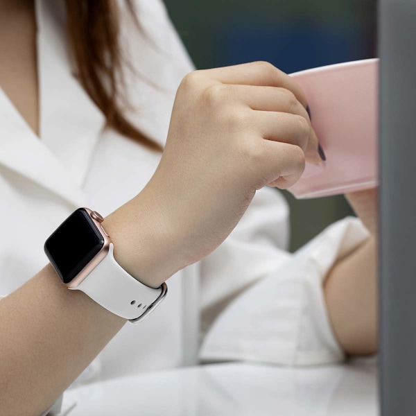 3-pakning remmer kompatible med Apple Watch armbånd iWatch Series 8 7 6 5 4 3 Ultra SE(2/1), 42mm/44mm/45mm-S, Svart/Hvit/Grå