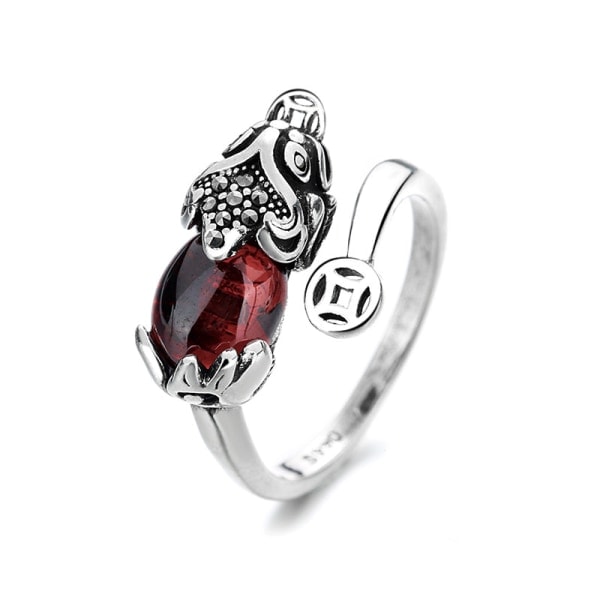 2:a Feng Shui Ring Pixiu Mani Mantra Skydds Fingerring Förmögenhetsring Amulett Lycka Öppen Justerbar Ring
