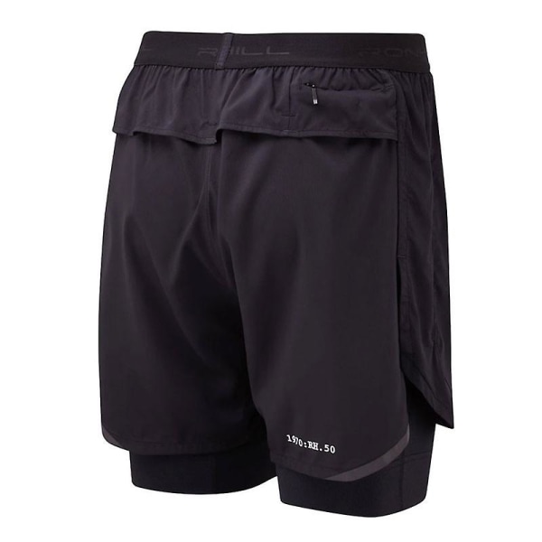 Ronhill Tech Revive Herre 5\" Twin Løbeshorts, Helt Sort