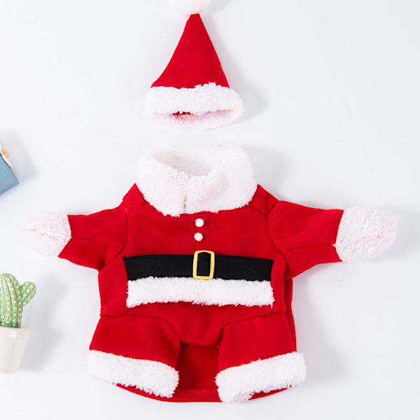 Katt- och valpkläder Julvalp Tomte-kostym Hundsemesterkostym Julkjol med hatt Jultransformation-kostym-XL XL