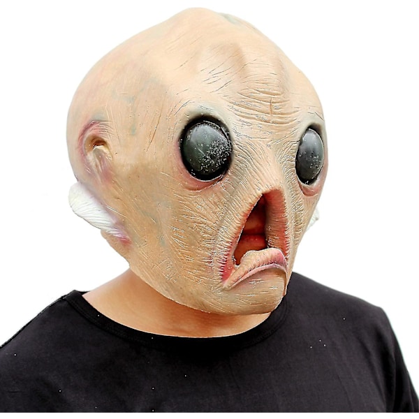 Realistic Mask Alien Mask Halloween Head Masks Deluxe Novelty Halloween Costume Party Latex Head Mask Alien