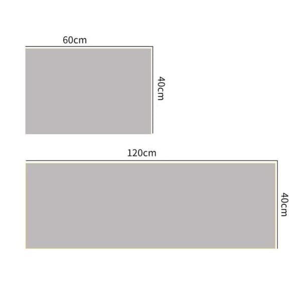 Sæt med 2 køkkenmåtter foran vask - 40x60 cm & 40x120 cm Grå - Rektangulær skridsikker moderne dørmåtte