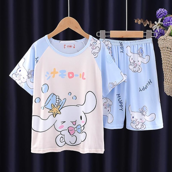 Jinzhaolai Sanrios Cartoon Cinnamoroll Hellokittys Kuromi Poikien ja tyttöjen kesäpyjamasetti Kawaii lyhythihainen shortsit Kotiasu Kids Gift Cinnamoroll 22 12 115-125cm