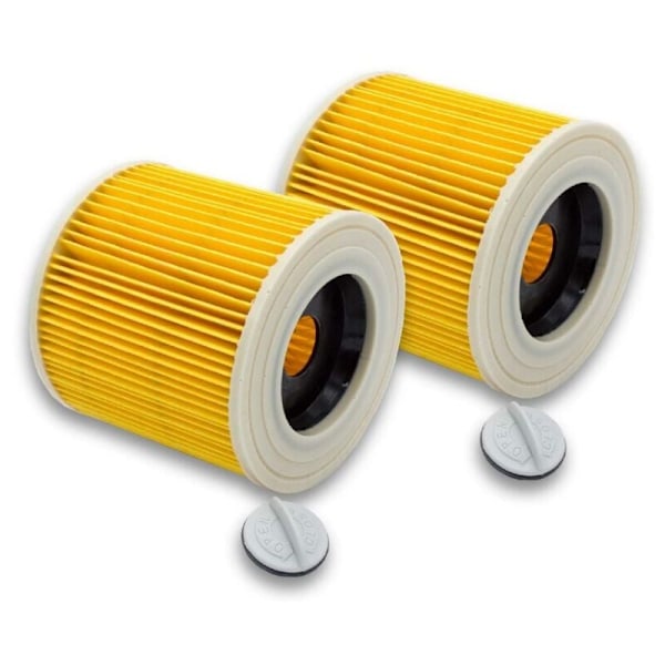 2x Filterpatron för dammsugare, kompatibel med Kärcher WD2 WD3 MV3 MV2 A2004 A2054 A2204 A2656