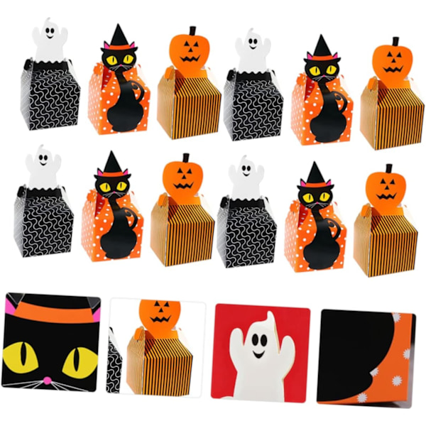 30 kpl Halloween-karkkilaatikkoa Cupcake-laatikoita Syntymäpäivä-karkkilaatikko Halloween-paperilahjapakkaus Matkalaukku Paperikarkkipakkauslaatikko Halloween-kakkulaatikko