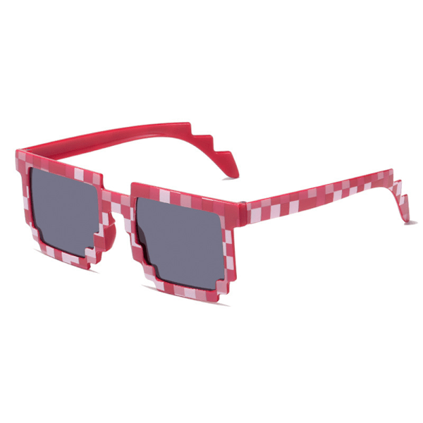 Minecraft Solbriller Firkantede Retro Mode Briller Nyhed Unisex red