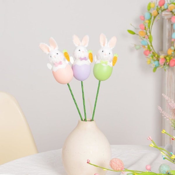 Bedårande Kanin Påskäggsdekoration, Unikt DIY-blomsterarrangemang för Speciella Tillfällen (grön) green