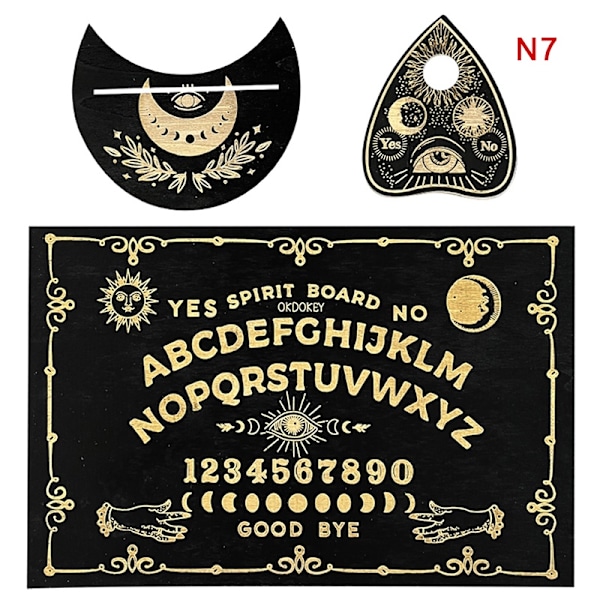 Puinen ennustuspöytä kaiverretulla taikapöydällä Ouija Boa - Täydellinen 17