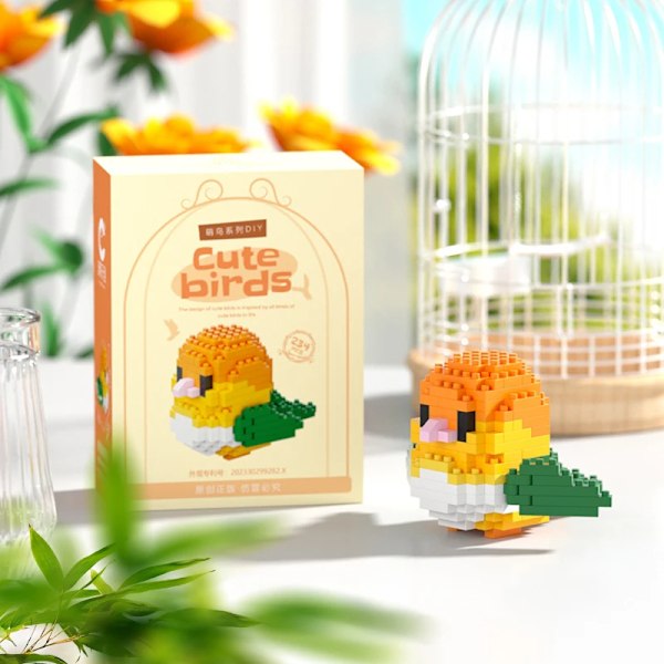 Mini Byggeklodser 3D Fugleserie Sød Papegøje Model Klodser som Bordpynt Legetøj 8916