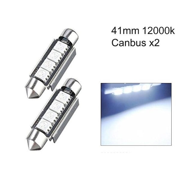 C5W Canbus 41mm 42mm 12000k LED Flood Lights SV8.5 8 8 41mm Kallvit 2-pack