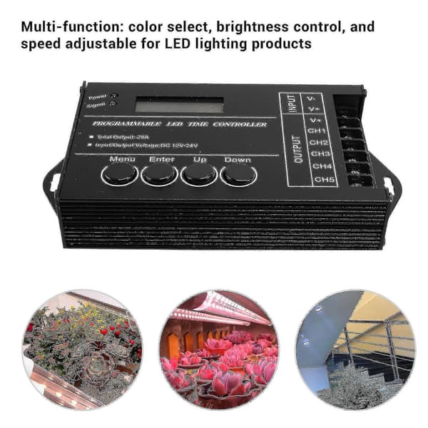 TC420 Tids Programmerbar RGB LED Controller DC12V-24V 5 Kanal LED Timing Lysdæmper