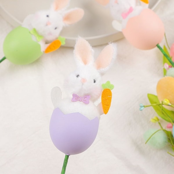 Bedårande Kanin Påskäggsdekoration, Unikt DIY-blomsterarrangemang för Speciella Tillfällen (grön) green