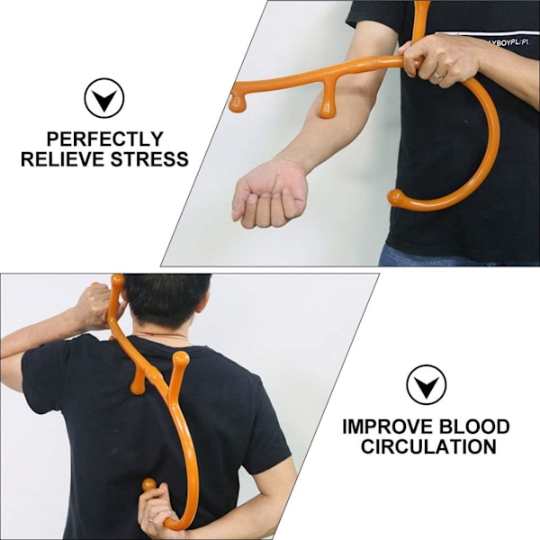 1:a Stick Massager Trigger Point Automatisk Massagekrok Rygg- och Nackmassager för Rygg Fötter Nackmuskler Axlar Kroppsben