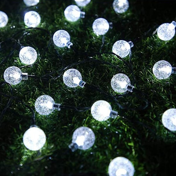 Solcellslampor utomhus - 20 LED - 8 lägen - Kristallkulor - Vattentät - IP65 - För trädgård, terrass, träd, innergård, fest, bröllop
