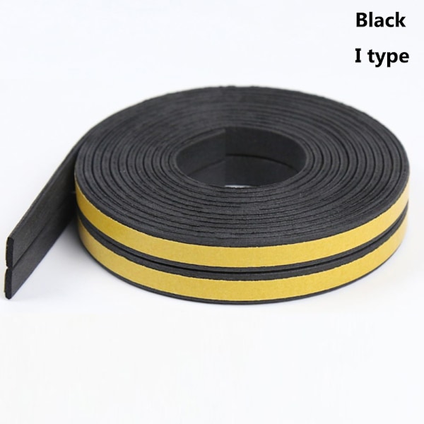 5/10m Tätningslist Fönster Dörr Dragstopp SVART 5M I Svart Black 5m-I