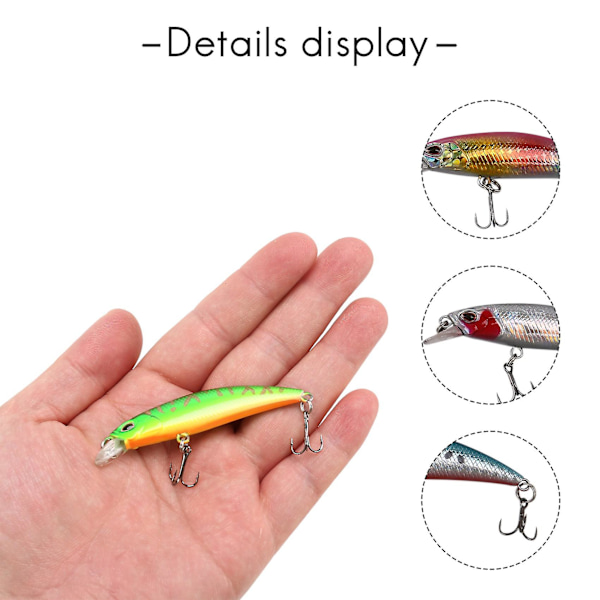 10 kpl erä viehe sisäinen väri kelluva Bass Crankbait 6cm