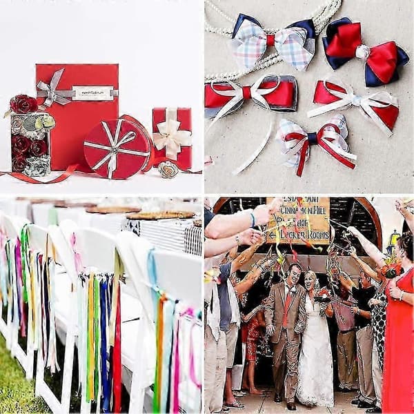 10 rullar satinband presentband, julklappsband (10 rullar)