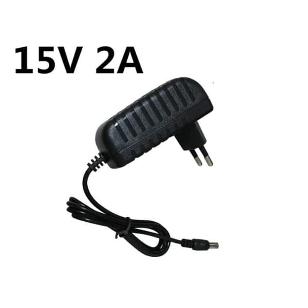 Universal opladeradapter - SOURCING MAP - 15V 2A - EU-stik - 5.5mm*2.5mm stik - Sort