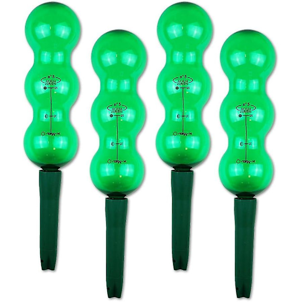 Aqua Balance Plant Watering Spikes and Globes with Weather/Temperature Controlled (4 Pack), Garden Green, 1.25 Litre