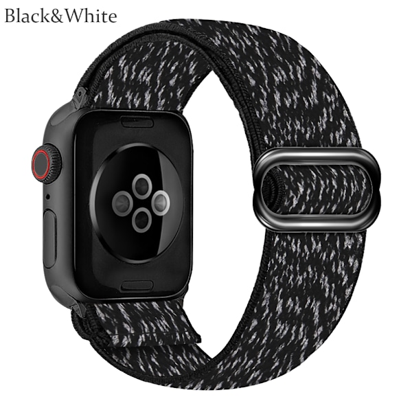 Nylonrem til Apple Watch Sort&Hvid Black&White 42/44mm